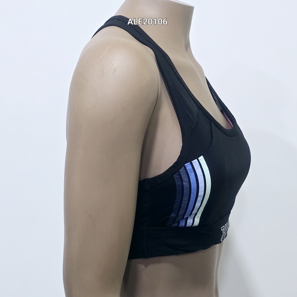 PINK Victoria's Secret Ultimate Black Sports Bra with Blue Accents Size Medium - Picture 3 of 12